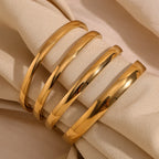 Ebbelle Pulseiras de formato oval com protuberância brilhante de vários tamanhos 18K banhado a ouro em aço inoxidável joias femininas hipoalergênicas à prova d'água