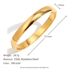 Ebbelle Pulseiras de formato oval com protuberância brilhante de vários tamanhos 18K banhado a ouro em aço inoxidável joias femininas hipoalergênicas à prova d'água