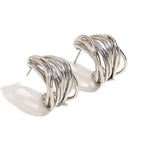 Ebbelle novo em forma de c múltiplas camadas linhas brinco de aço inoxidável 18k banhado a ouro festa simples jóias femininas