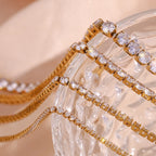 Ebbelle 2mm3mm4mm5mm brilhante luxo 3a zircão tênis corrente colares para mulher aço inoxidável banhado a ouro colar de dama de honra
