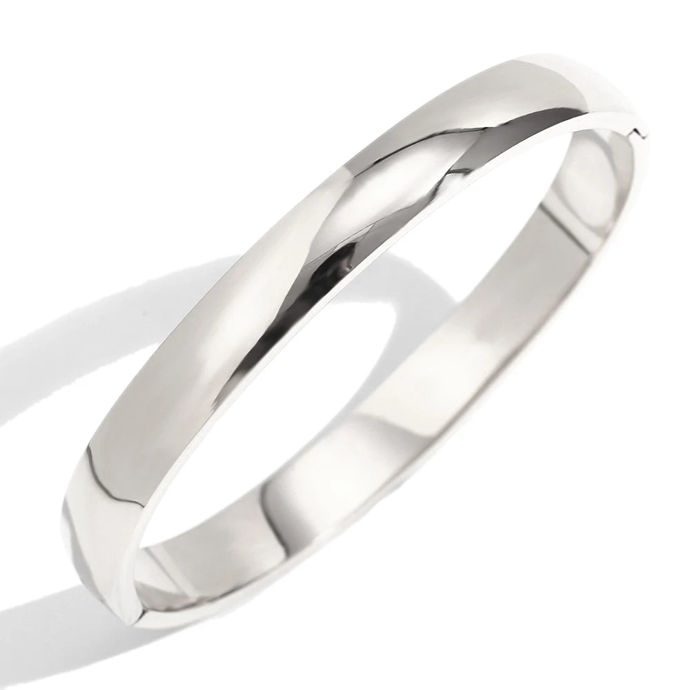 Ebbelle Pulseiras de formato oval com protuberância brilhante de vários tamanhos 18K banhado a ouro em aço inoxidável joias femininas hipoalergênicas à prova d'água