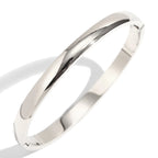 Ebbelle Pulseiras de formato oval com protuberância brilhante de vários tamanhos 18K banhado a ouro em aço inoxidável joias femininas hipoalergênicas à prova d'água