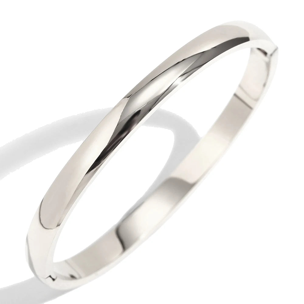 Ebbelle Pulseiras de formato oval com protuberância brilhante de vários tamanhos 18K banhado a ouro em aço inoxidável joias femininas hipoalergênicas à prova d'água