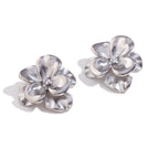 Ebbelle Brincos retrô de flor dupla camada, resistentes à água, acessórios de aço inoxidável 316L, joias banhadas a ouro 18K