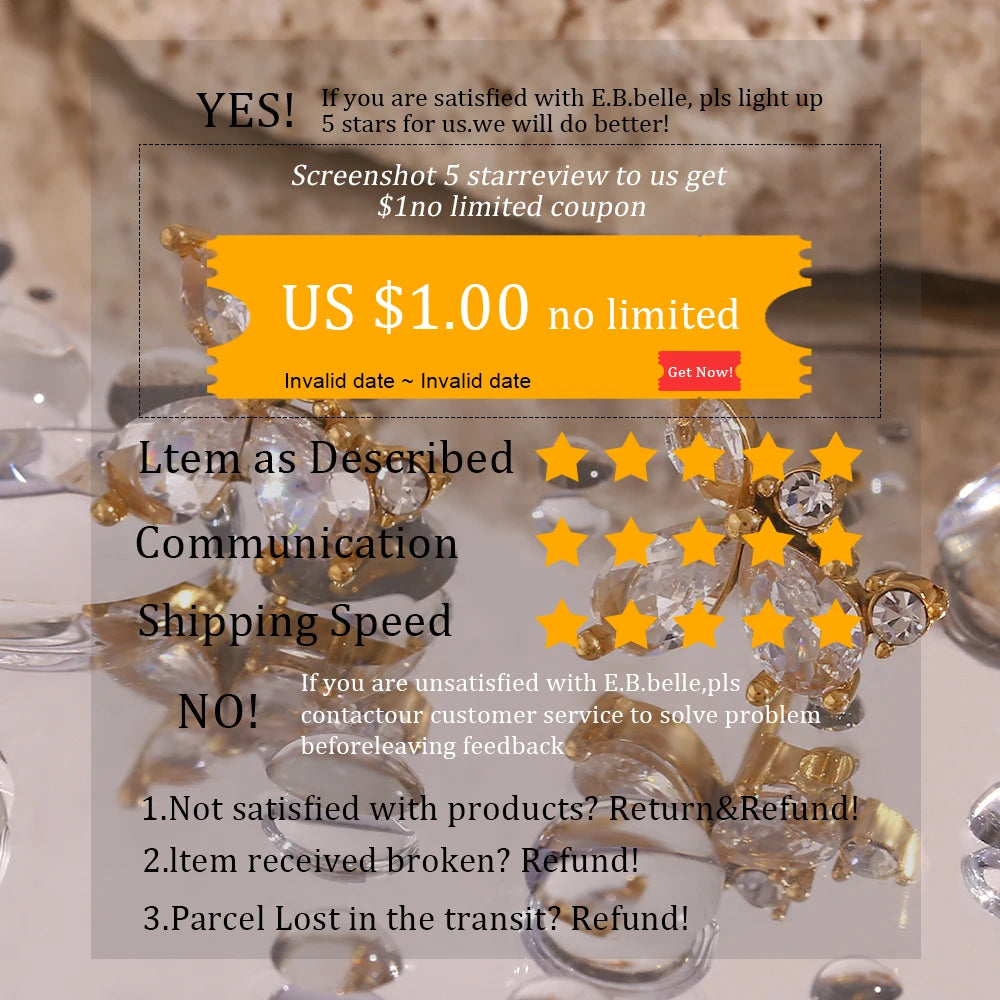 E.B. Belle-Three Layer Coração e Seta Zircon Anel Aberto, Jóias em Aço Inoxidável 316L, Acessórios Banhados a Ouro 18K