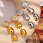 Ebbelle luxo zircão amendoim pingente brincos de aço inoxidável 18k banhado a ouro manchar livre jóias femininas festa hipoalergênico