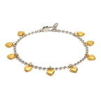 Ebbelle Pulseira criativa de cor mista redonda com miçangas coração pulseira banhada a ouro 18K joias da moda em aço inoxidável