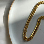 Aço inoxidável banhado a ouro Chunky colar de corrente cubana para mulheres, anti-alérgico, sem manchas, minimalista, E.B.