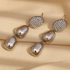 Ebbelle luxo zircão amendoim pingente brincos de aço inoxidável 18k banhado a ouro manchar livre jóias femininas festa hipoalergênico