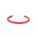 Design Caterpillar Pulseiras para Mulheres, Pulseiras Coloridas de Esmalte, Punho de Aço Inoxidável, Jóias Y2K Bonitos, Verão
