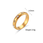 Ebbelle 18K banhado a ouro verde zircão pérola anéis para mulheres à prova d'água hipoalergênico delicado anel de ouro joias de aço inoxidável