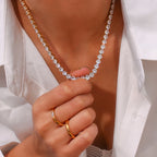 Ebbelle 2mm3mm4mm5mm brilhante luxo 3a zircão tênis corrente colares para mulher aço inoxidável banhado a ouro colar de dama de honra