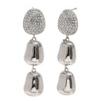 Ebbelle luxo zircão amendoim pingente brincos de aço inoxidável 18k banhado a ouro manchar livre jóias femininas festa hipoalergênico