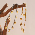 Ebbelle Pulseira criativa de cor mista redonda com miçangas coração pulseira banhada a ouro 18K joias da moda em aço inoxidável
