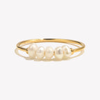 Eb.belle anéis de pérolas de água doce banhados a ouro de aço inoxidável para mulheres acessórios para mujer bagues acier inoxydables femmes
