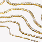 Ebbelle 2mm3mm4mm5mm brilhante luxo 3a zircão tênis corrente colares para mulher aço inoxidável banhado a ouro colar de dama de honra