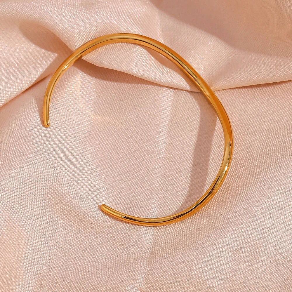 Ebbelle 2024 novo em férias praia acessórios à prova dwaterproof água forma de onda manguito pulseira para mulher pulseiras de aço inoxidável