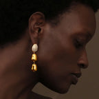 Ebbelle luxo zircão amendoim pingente brincos de aço inoxidável 18k banhado a ouro manchar livre jóias femininas festa hipoalergênico