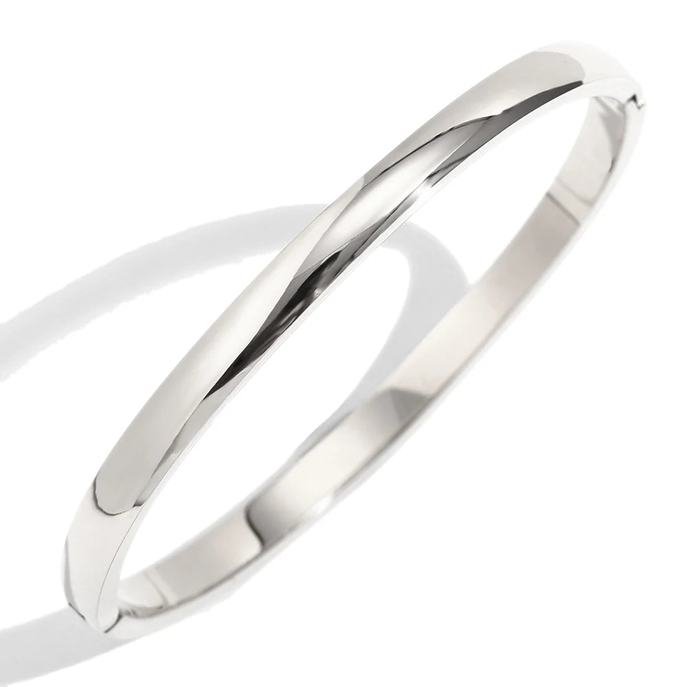 Ebbelle Pulseiras de formato oval com protuberância brilhante de vários tamanhos 18K banhado a ouro em aço inoxidável joias femininas hipoalergênicas à prova d'água