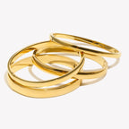 Ebbelle Pulseiras de formato oval com protuberância brilhante de vários tamanhos 18K banhado a ouro em aço inoxidável joias femininas hipoalergênicas à prova d'água