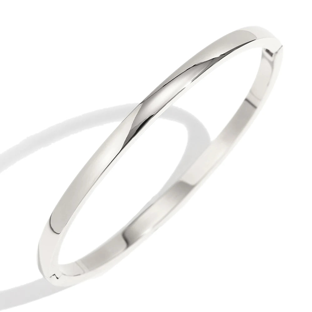Ebbelle Pulseiras de formato oval com protuberância brilhante de vários tamanhos 18K banhado a ouro em aço inoxidável joias femininas hipoalergênicas à prova d'água